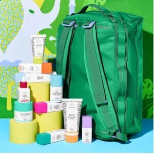 Drunk Elephant Set &Trunk 7.0 Baboon To the Moon Green Bag Cleanse & Refresh NEW